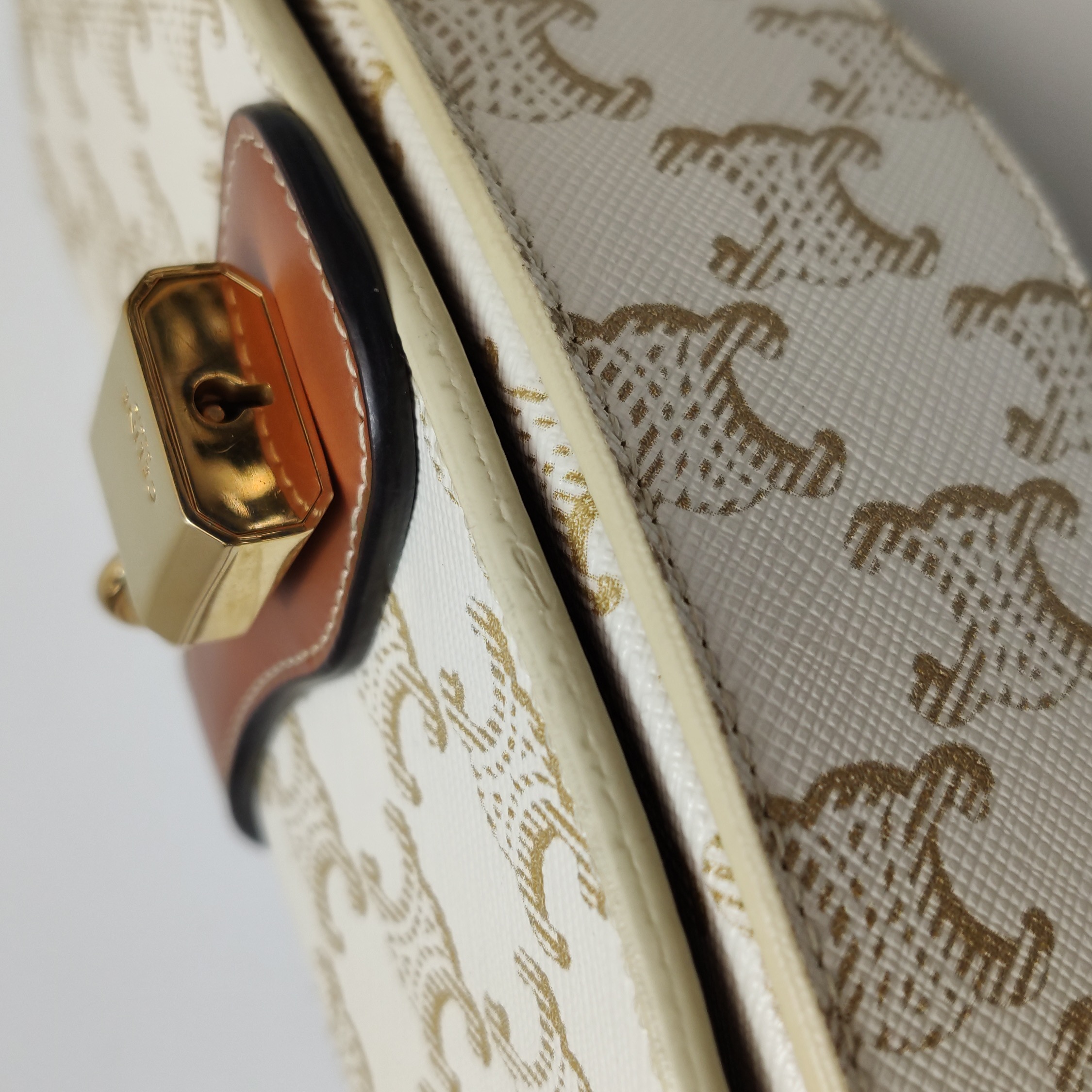 Celine Tabou Clutch with Strap Triomphe Coated Canvas — photo 9 of 13