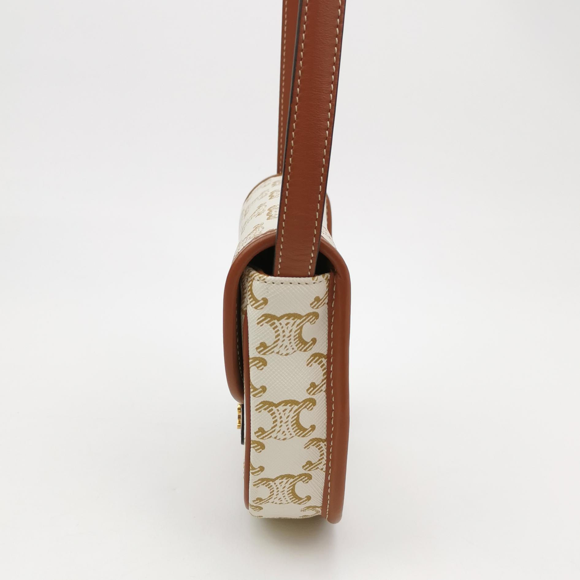Celine Besace Flap Bag Triomphe Coated Canvas Mini — photo 4 of 14