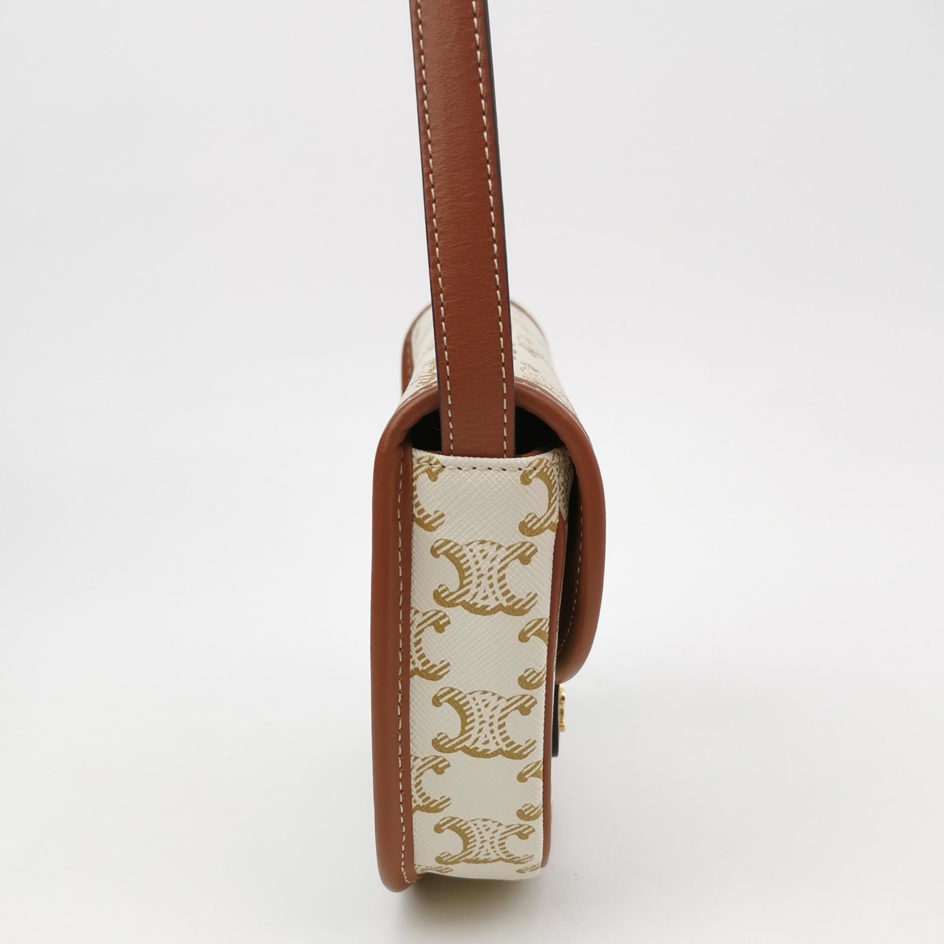 Celine Besace Flap Bag Triomphe Coated Canvas Mini — photo 5 of 14