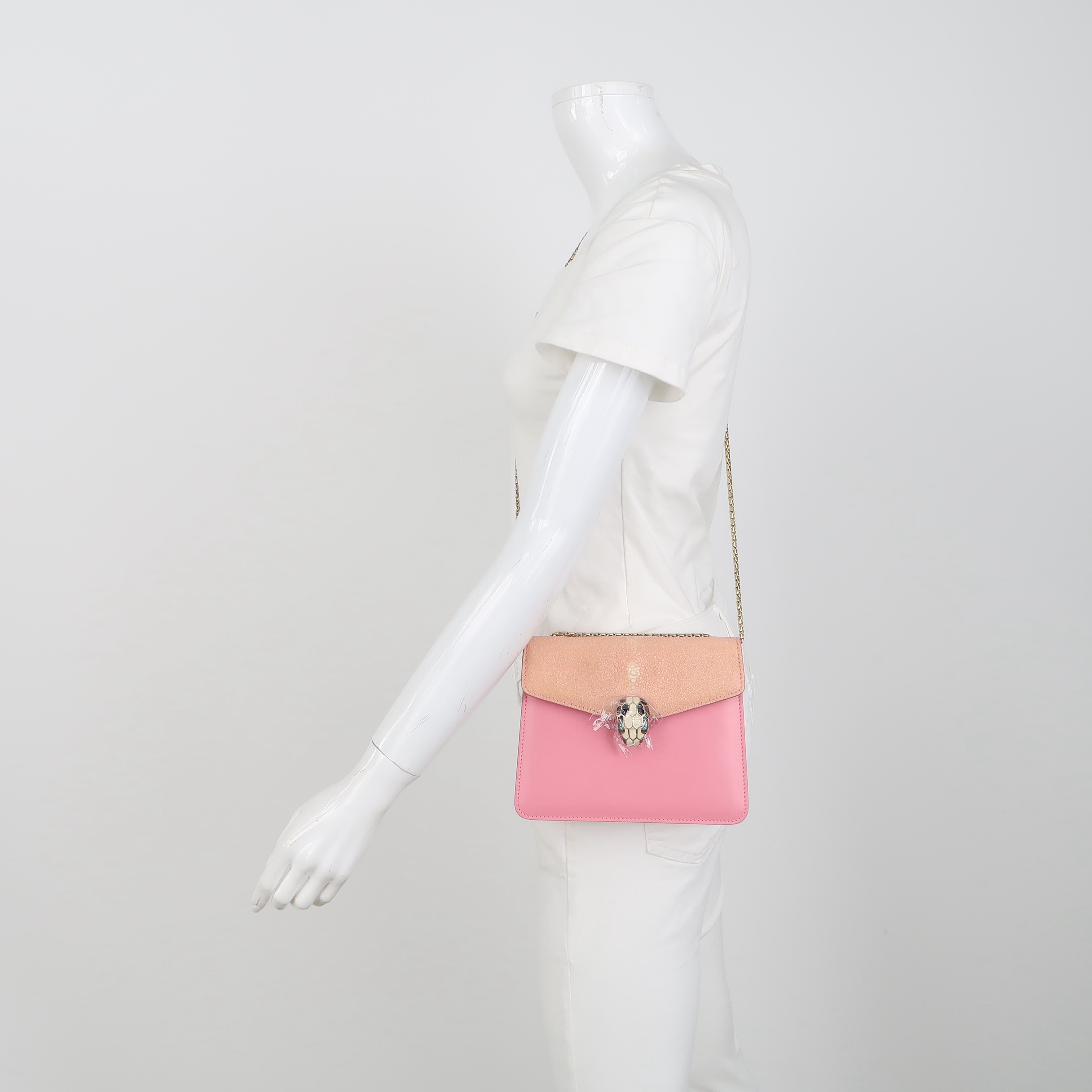 Bvlgari Serpenti Forever Square Shoulder Bag Leather and Stingray Small — alternate view