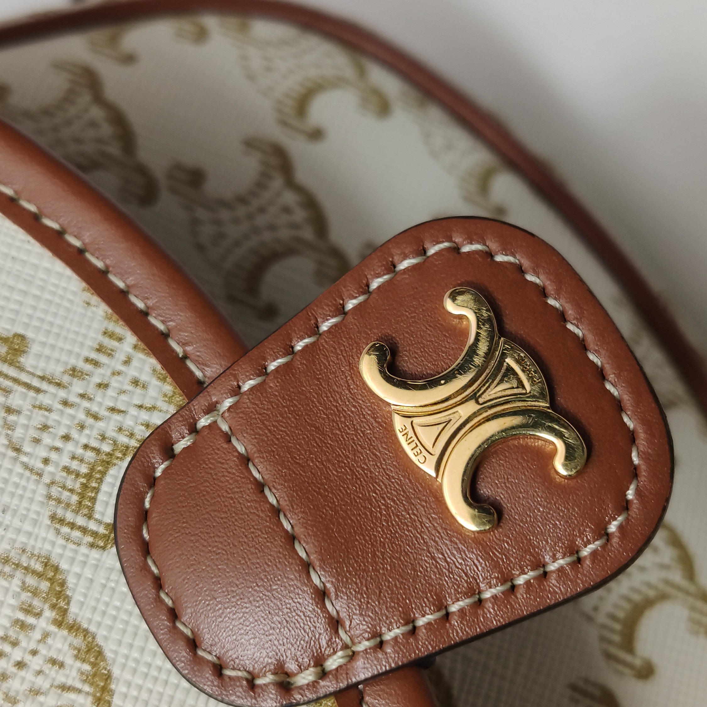 Celine Besace Flap Bag Triomphe Coated Canvas Mini — photo 9 of 14
