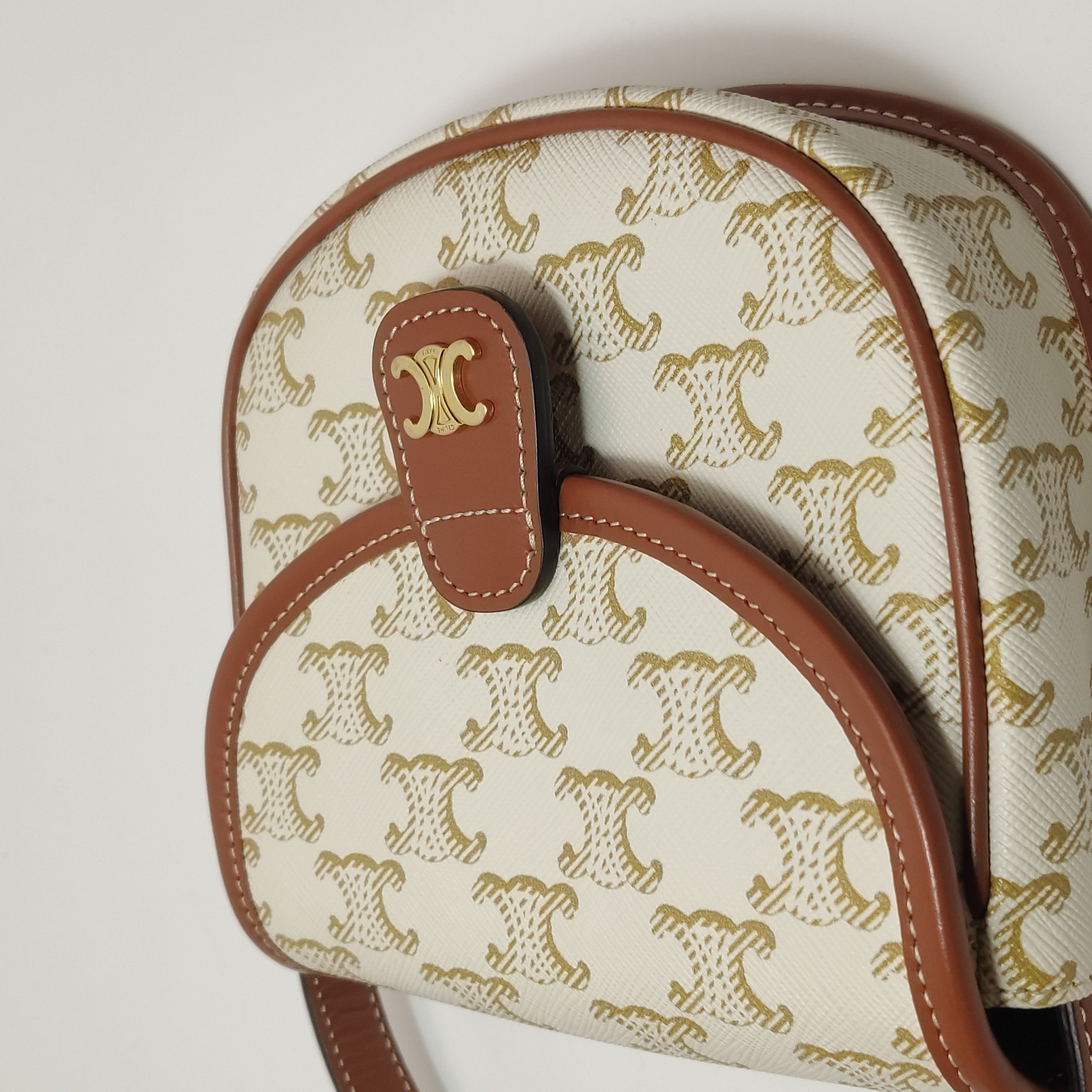 Celine Besace Flap Bag Triomphe Coated Canvas Mini — photo 13 of 14