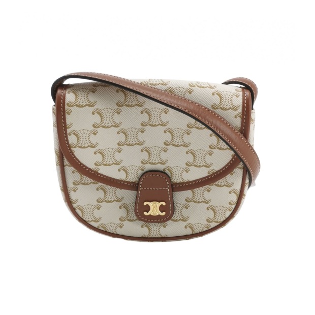 Celine Besace Flap Bag Triomphe Coated Canvas Mini — pre-owned, Vierlot