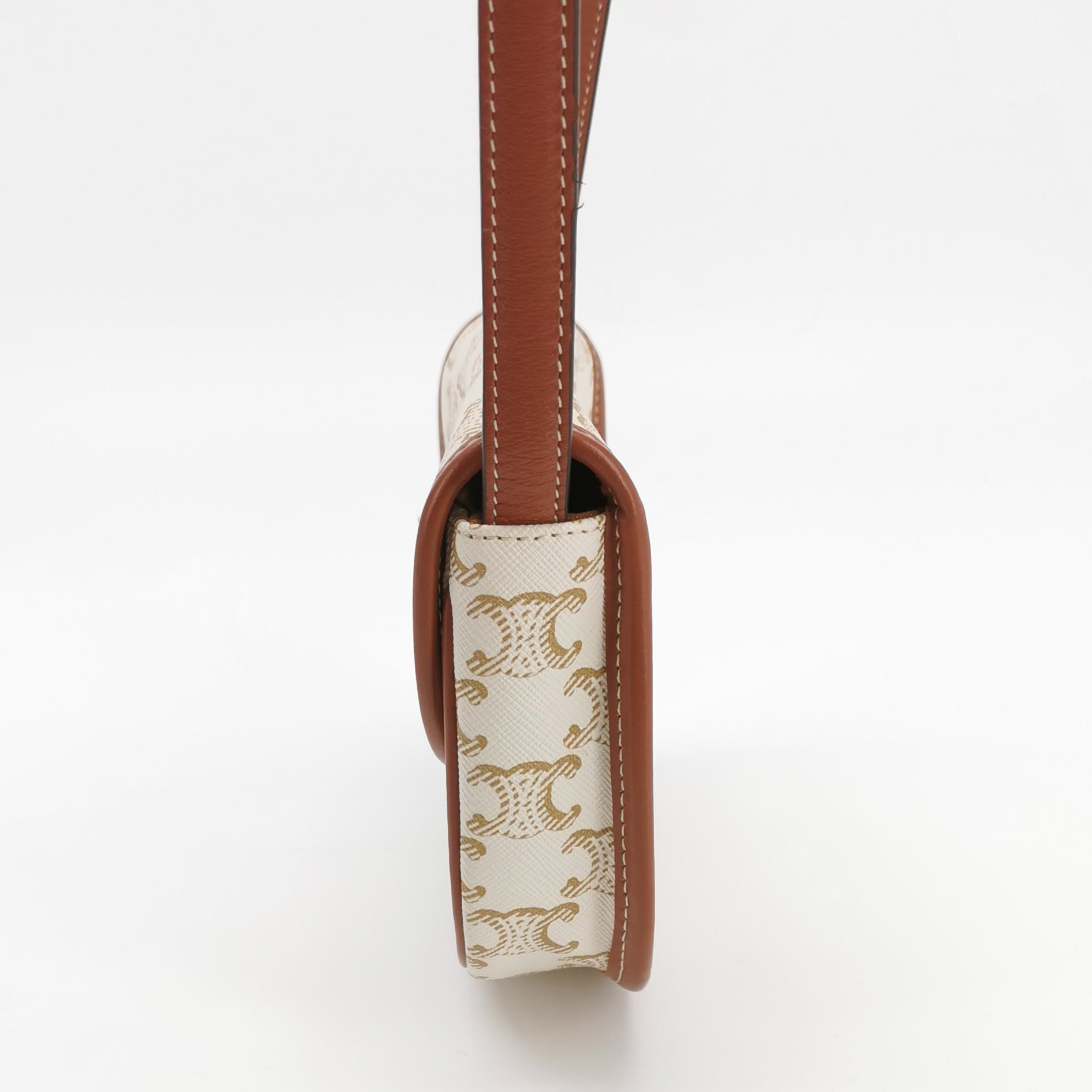 Celine Besace Flap Bag Triomphe Coated Canvas Mini — photo 4 of 15
