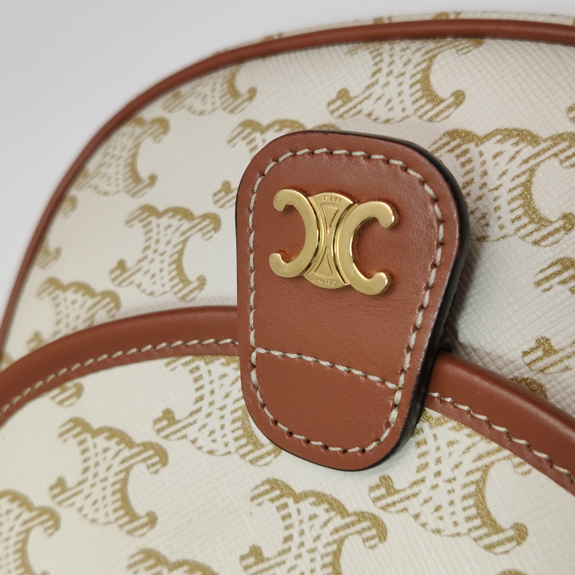 Celine Besace Flap Bag Triomphe Coated Canvas Mini — photo 9 of 15