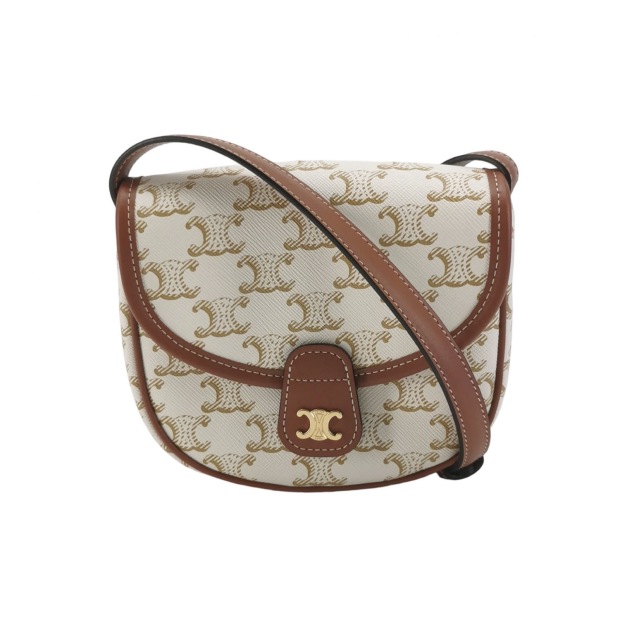 Celine Besace Flap Bag Triomphe Coated Canvas Mini — pre-owned, Vierlot