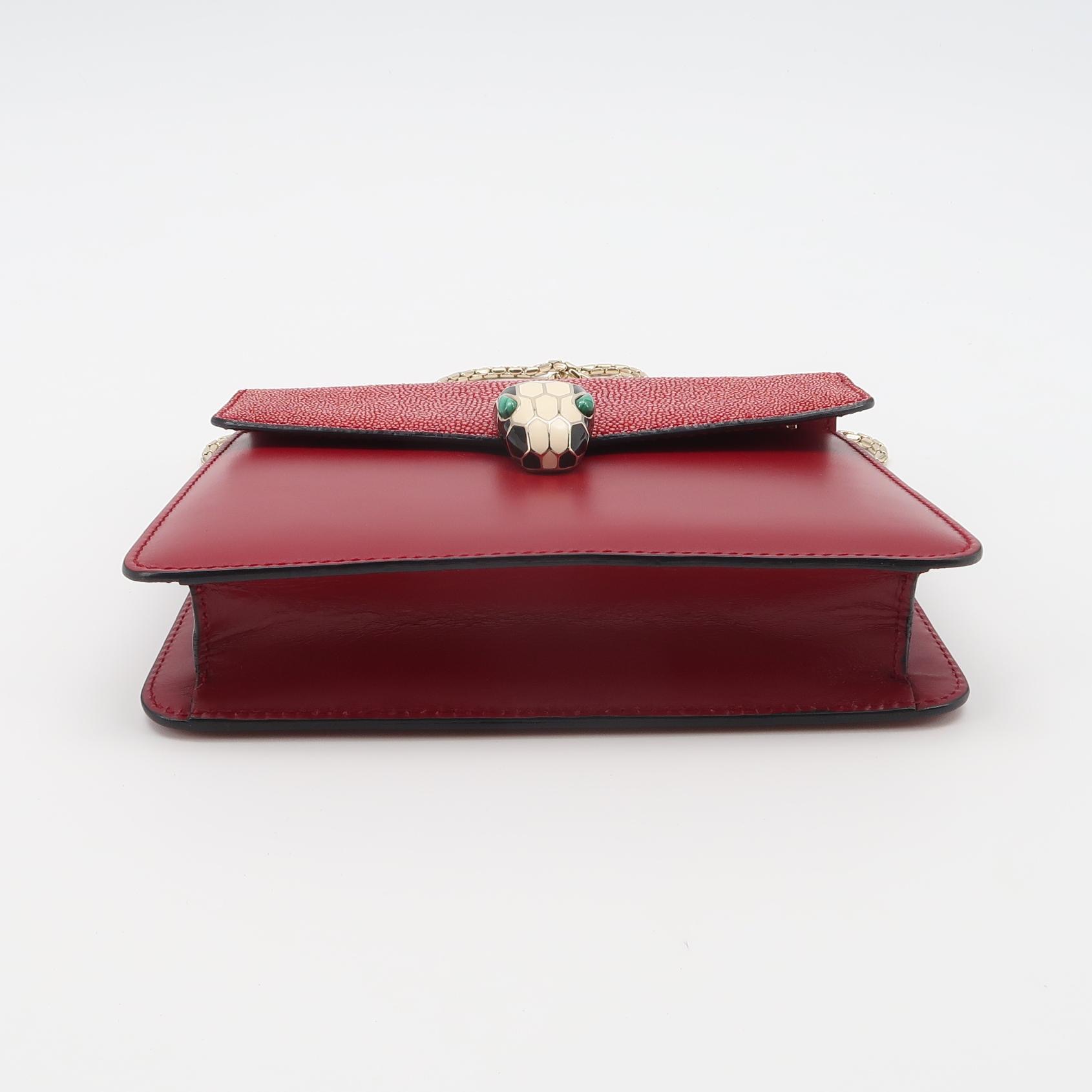 Bvlgari Serpenti Forever Square Shoulder Bag Leather and Stingray Small — photo 6 of 25