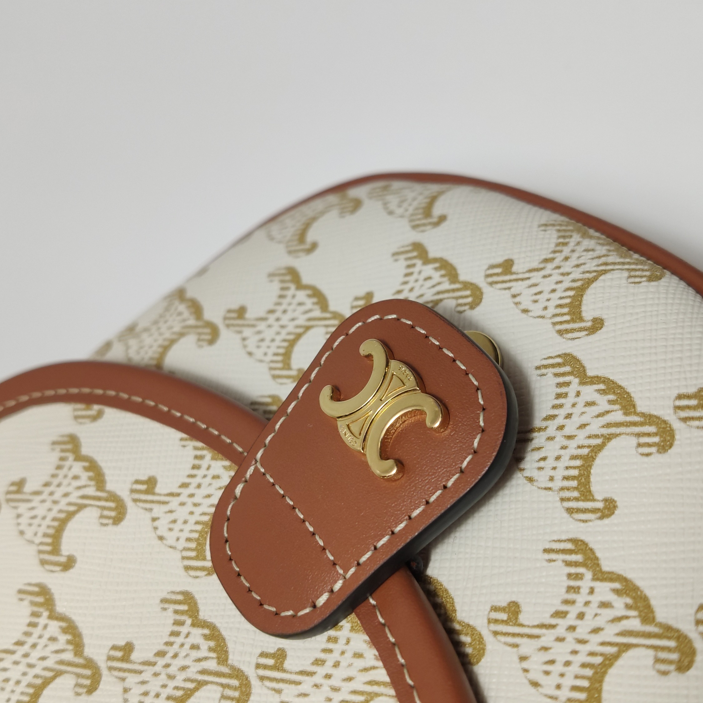 Celine Besace Flap Bag Triomphe Coated Canvas Mini — photo 10 of 14