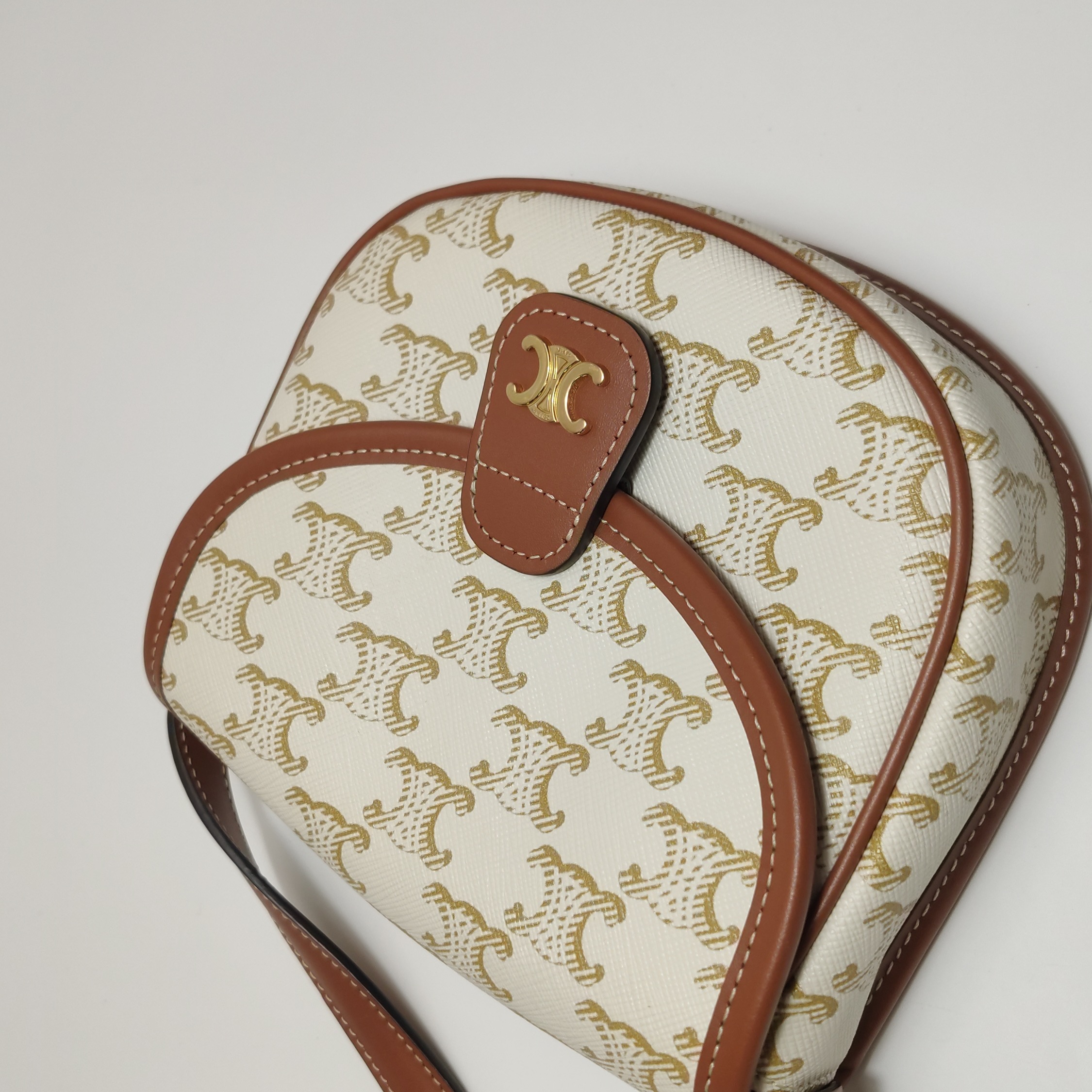 Celine Besace Flap Bag Triomphe Coated Canvas Mini — photo 12 of 14
