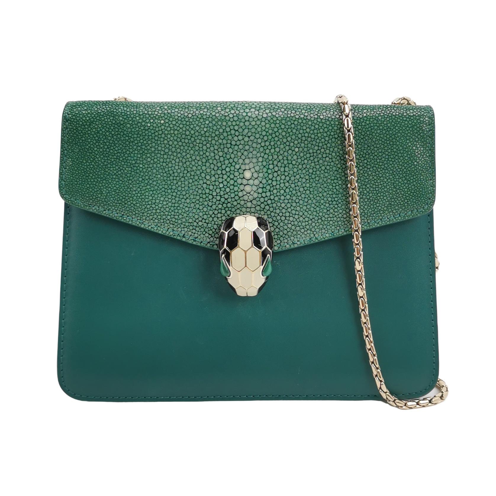 Bvlgari Serpenti Forever Square Shoulder Bag Leather and Stingray Small — photo 1 of 24