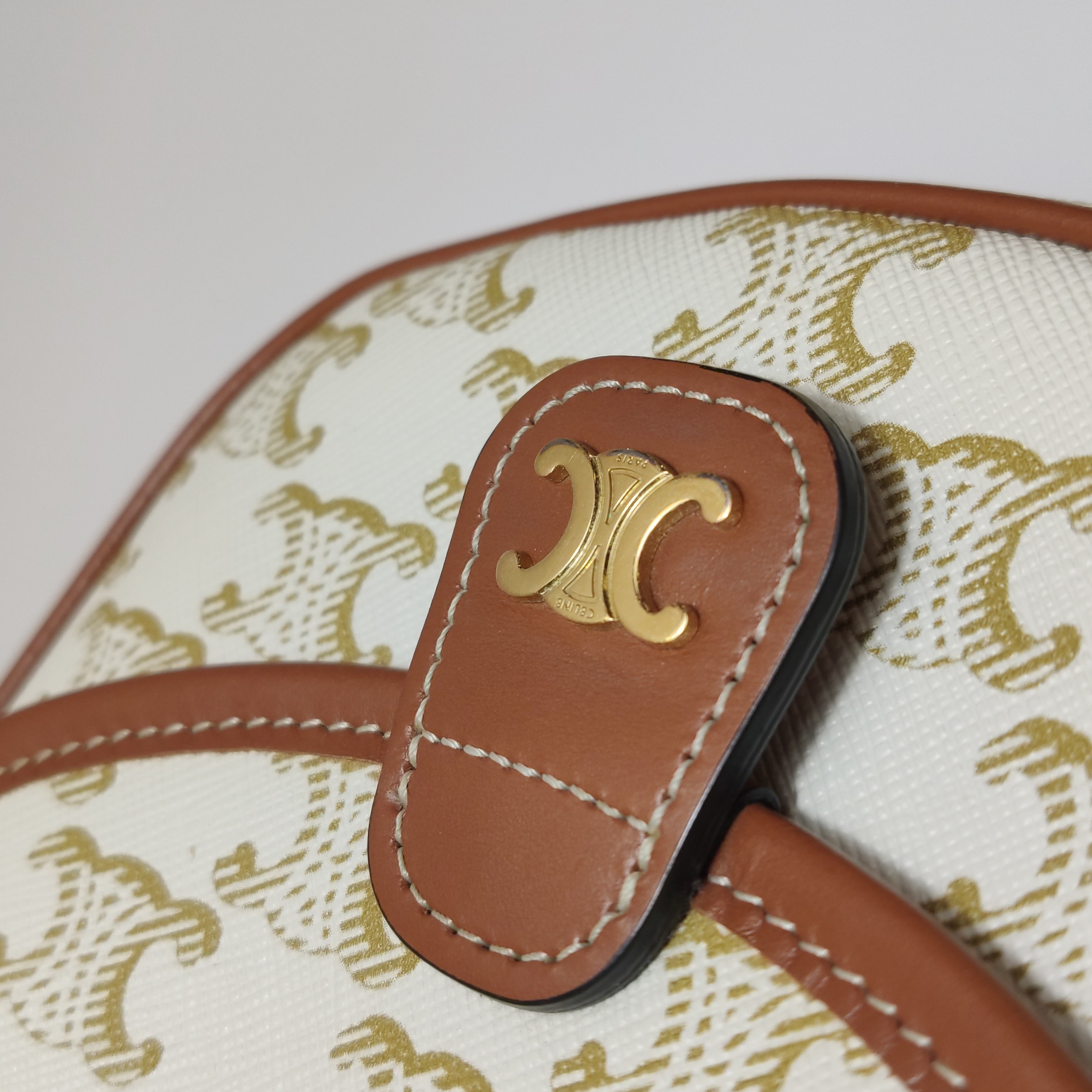 Celine Besace Flap Bag Triomphe Coated Canvas Mini — photo 10 of 15