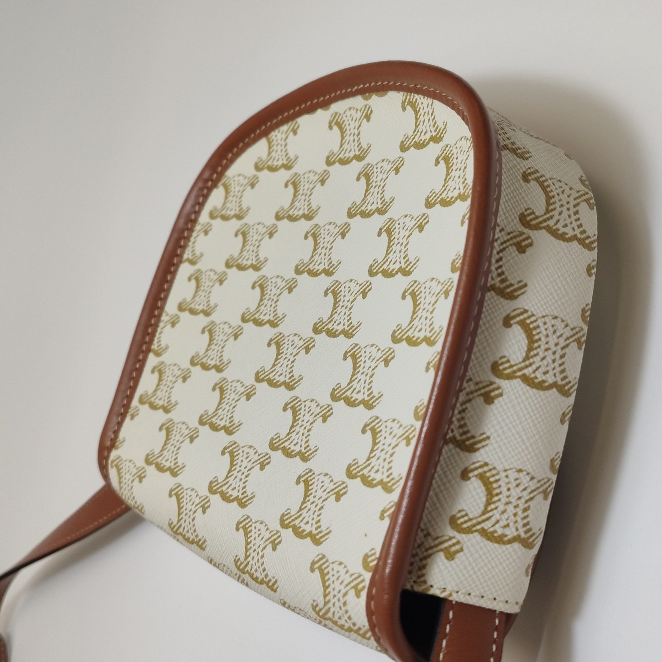 Celine Besace Flap Bag Triomphe Coated Canvas Mini — photo 12 of 15
