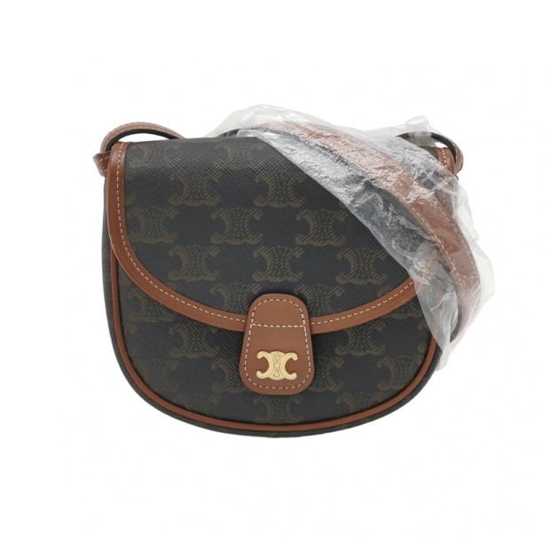 Celine Besace Flap Bag Triomphe Coated Canvas Mini — pre-owned, Vierlot