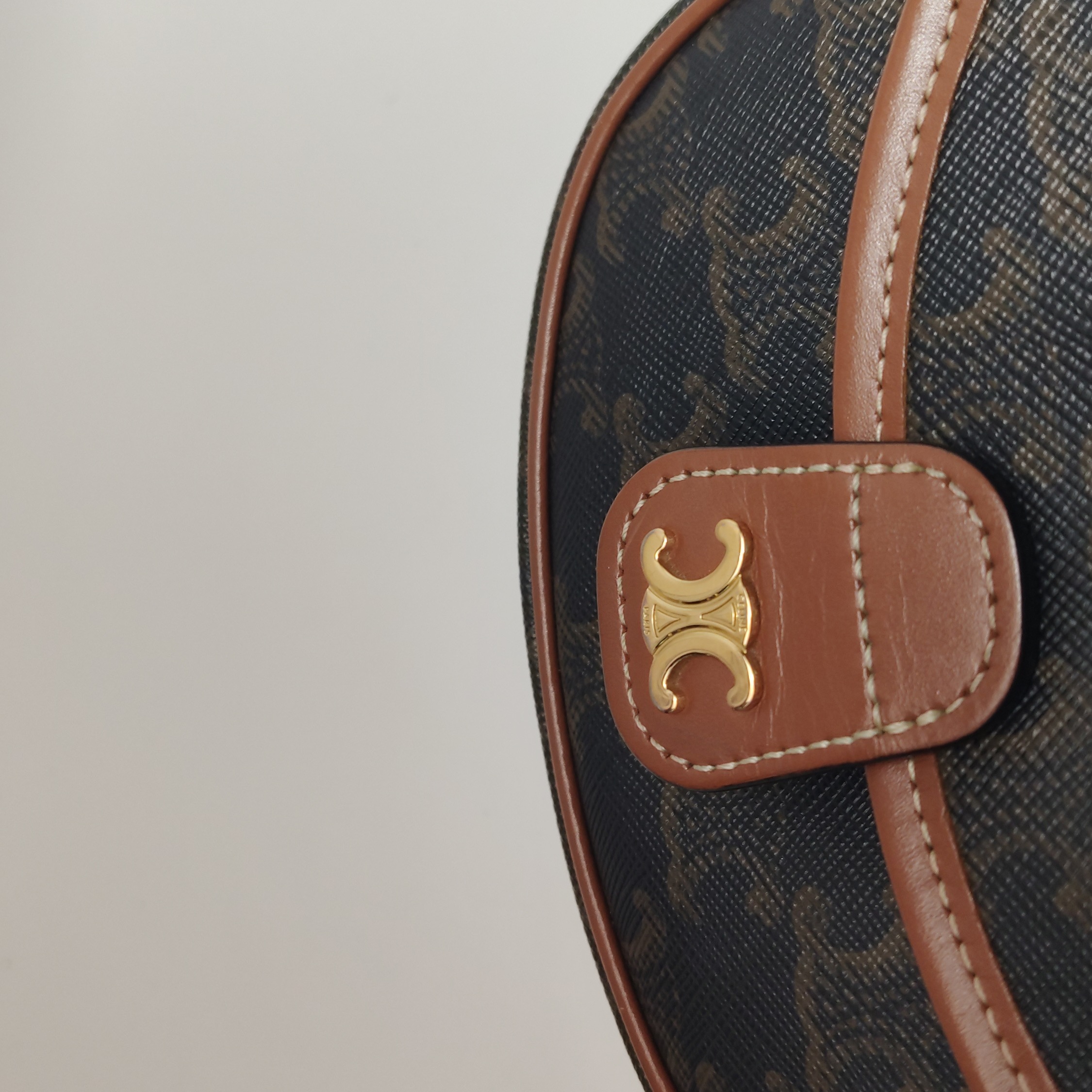 Celine Besace Flap Bag Triomphe Coated Canvas Mini — photo 9 of 13