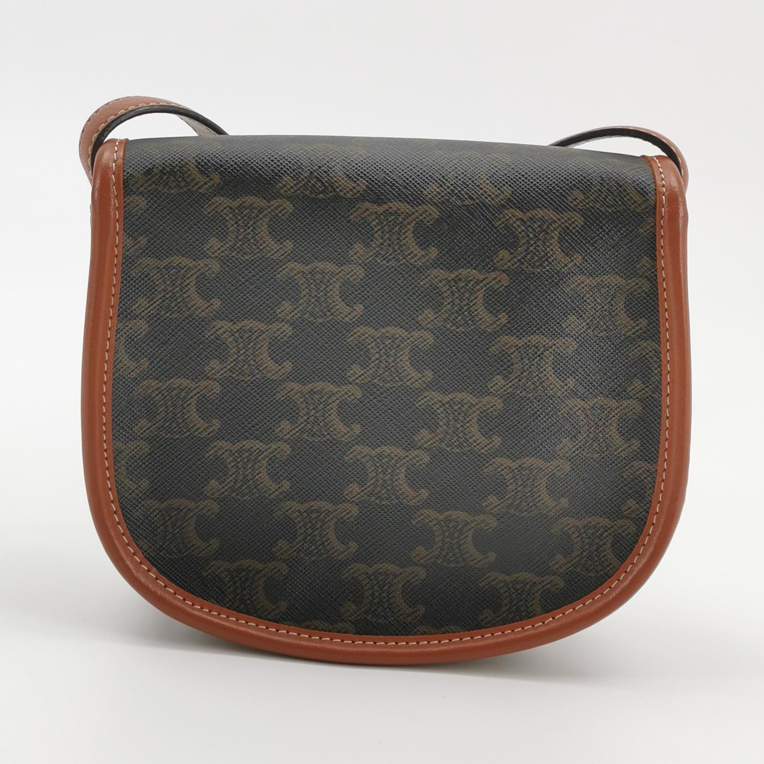 Celine Besace Flap Bag Triomphe Coated Canvas Mini — photo 3 of 14