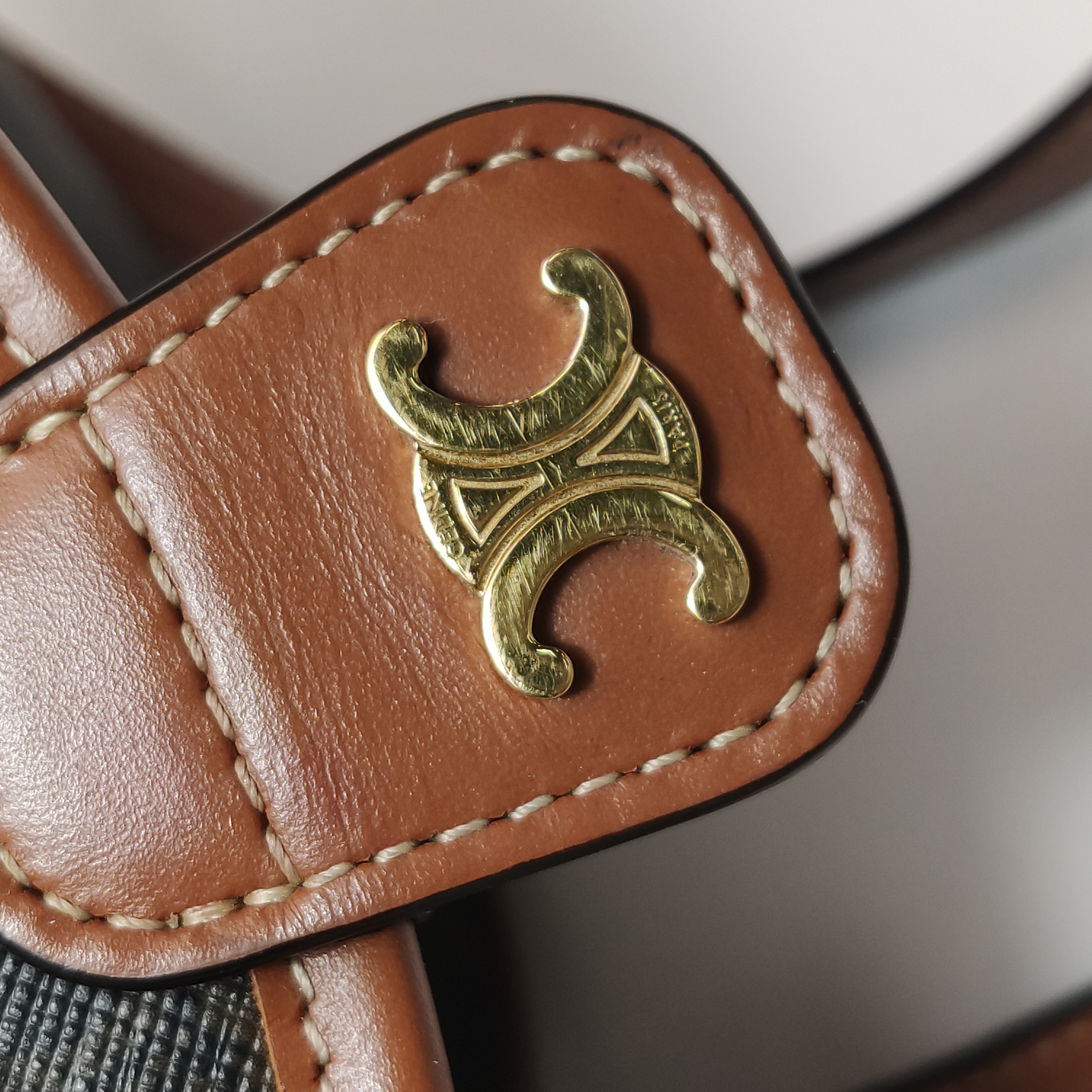 Celine Besace Flap Bag Triomphe Coated Canvas Mini — photo 8 of 14