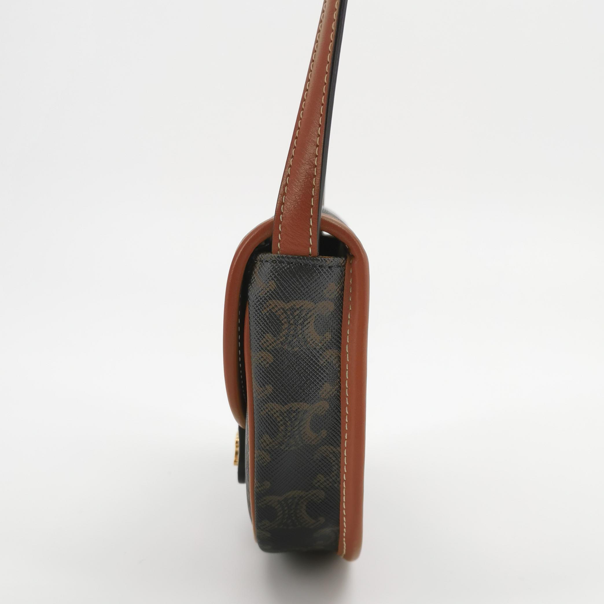Celine Besace Flap Bag Triomphe Coated Canvas Mini — photo 4 of 14