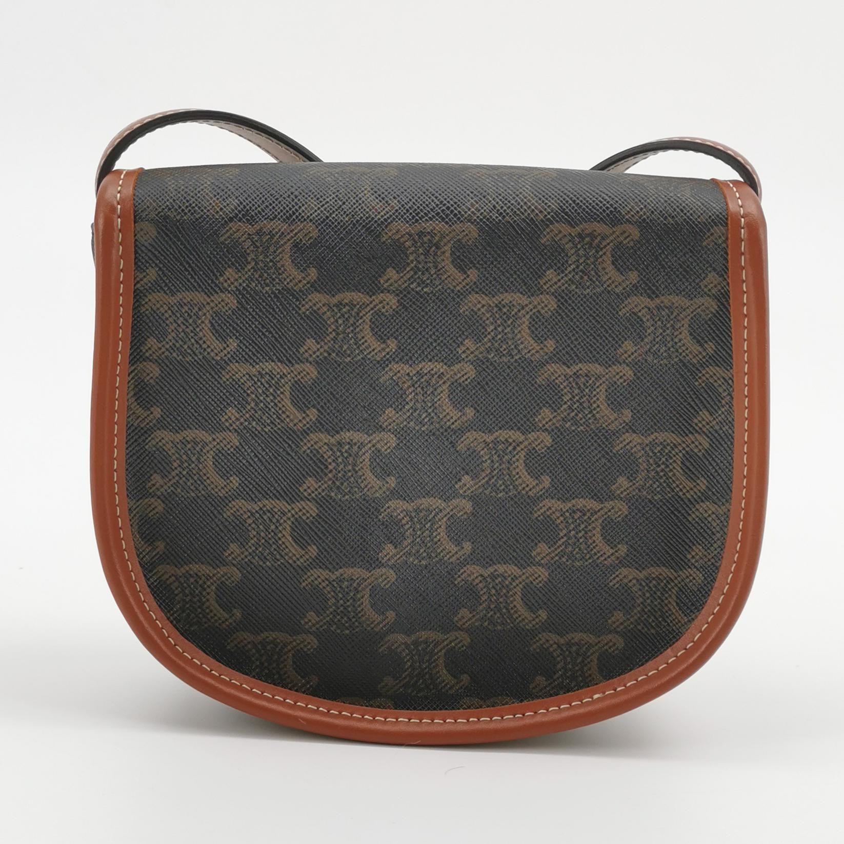 Celine Besace Flap Bag Triomphe Coated Canvas Mini — photo 3 of 14