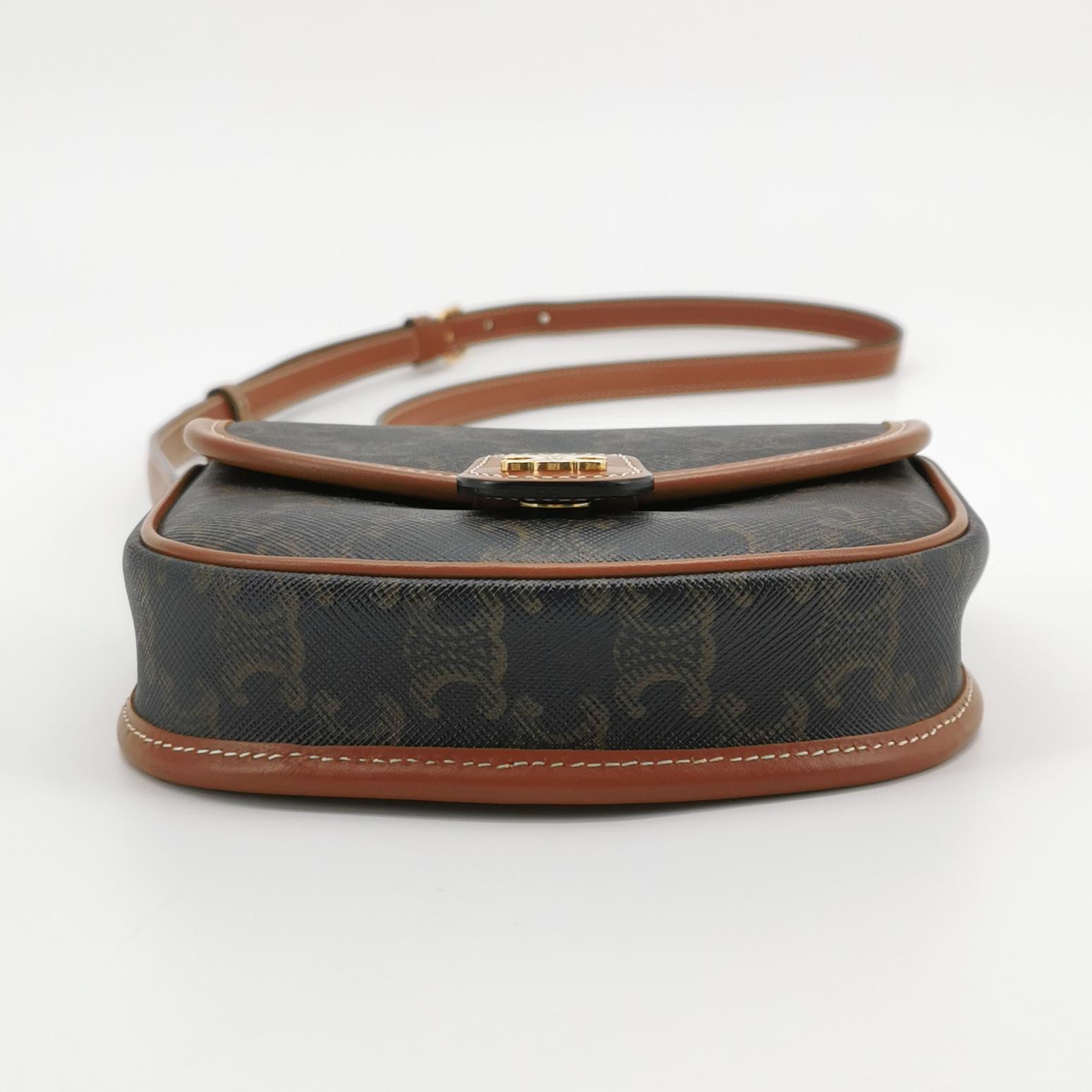 Celine Besace Flap Bag Triomphe Coated Canvas Mini — photo 6 of 14