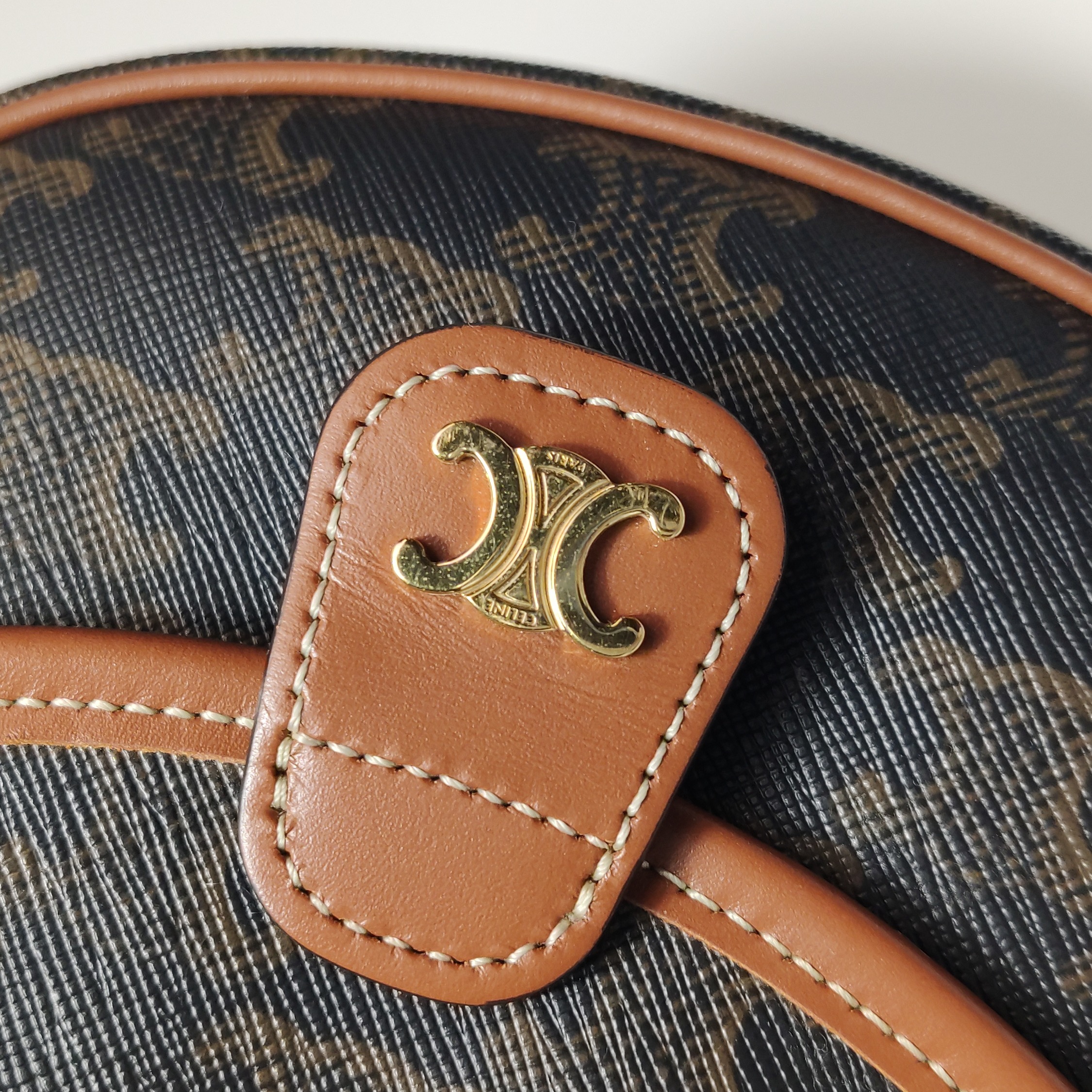 Celine Besace Flap Bag Triomphe Coated Canvas Mini — photo 9 of 14