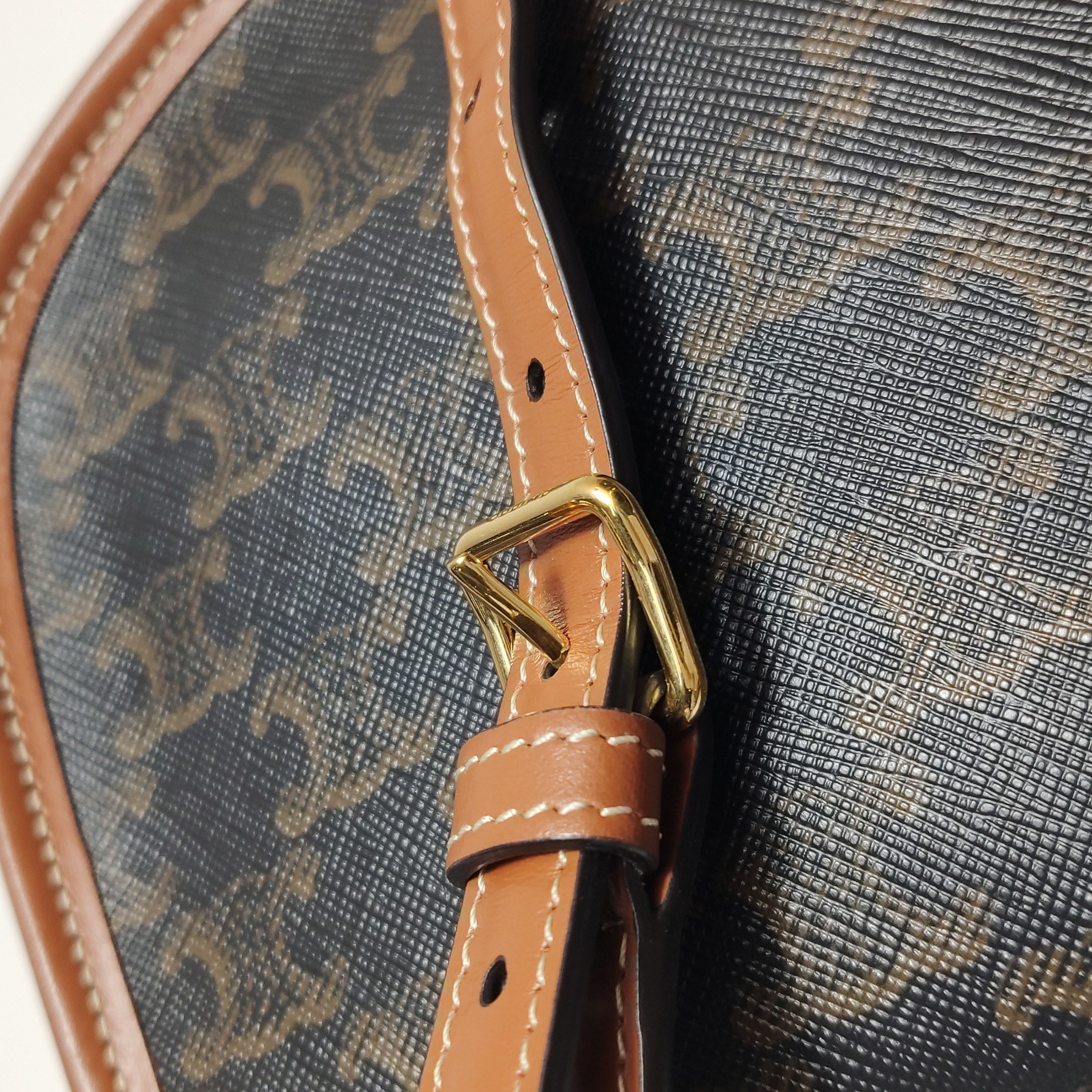 Celine Besace Flap Bag Triomphe Coated Canvas Mini — photo 13 of 14