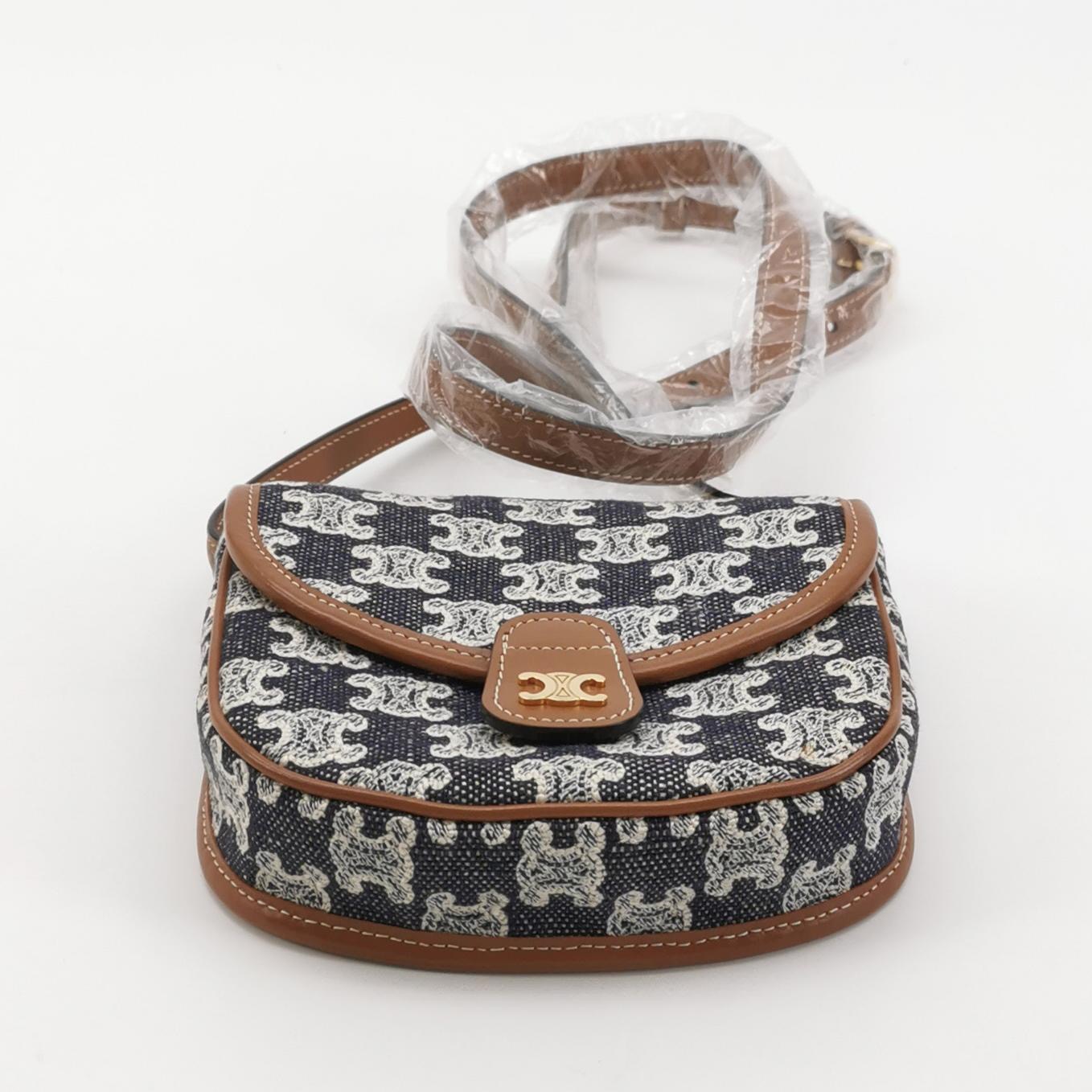Celine Besace Flap Bag Triomphe Coated Canvas Mini — photo 6 of 14