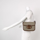 Gucci Horsebit 1955 Shoulder Bag GG Coated Canvas with Leather — thumbnail 2