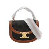 Celine Triomphe Besace Clea Top Handle Flap Bag Triomphe Coated Canvas Mini — thumbnail 1