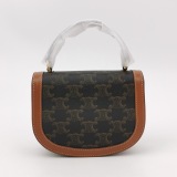 Celine Triomphe Besace Clea Top Handle Flap Bag Triomphe Coated Canvas Mini — thumbnail 2