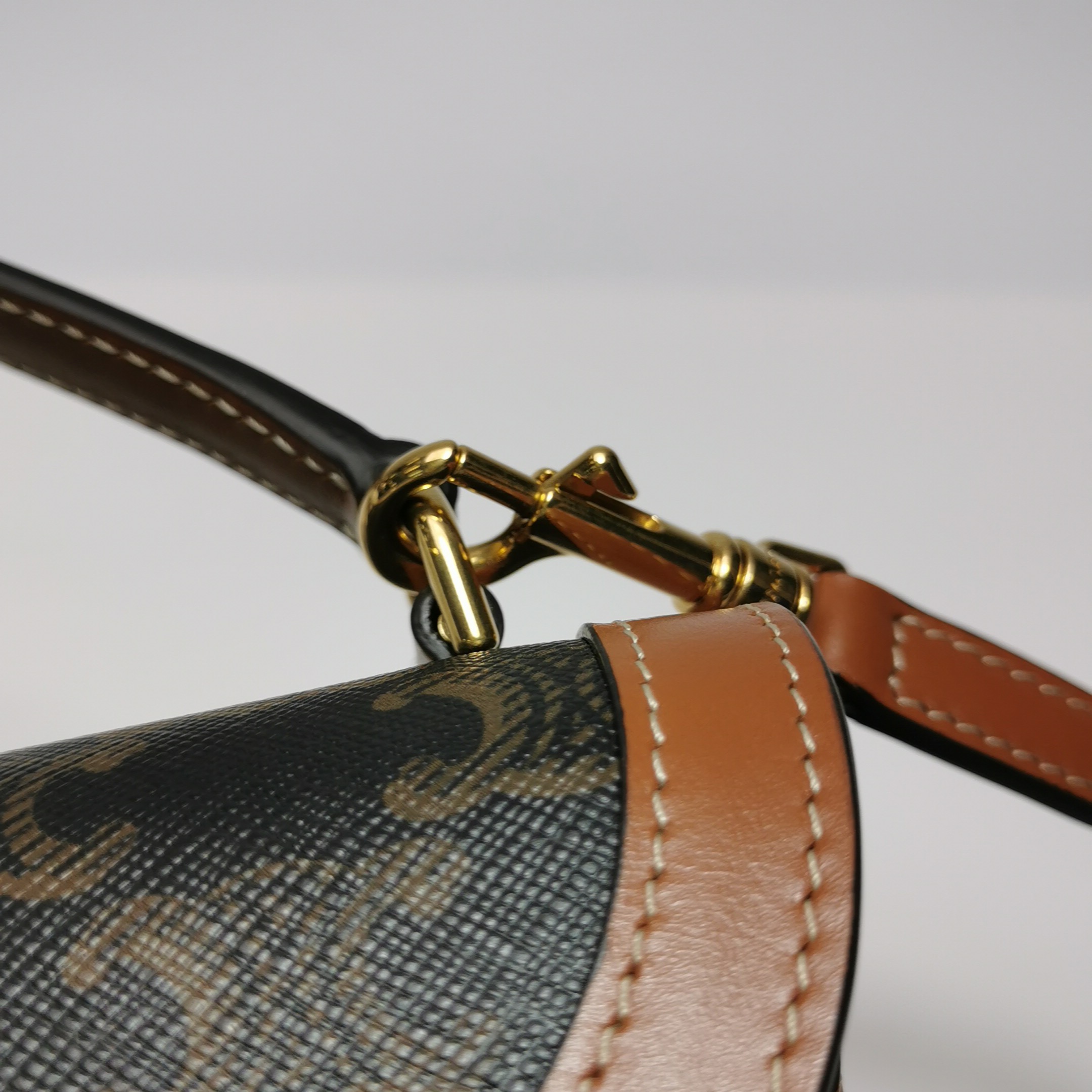 Celine Triomphe Besace Clea Top Handle Flap Bag Triomphe Coated Canvas Mini — photo 11 of 15