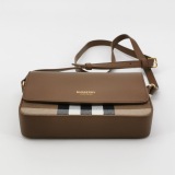 Burberry New Hampshire Shoulder Bag House Check Canvas and Leather Small — thumbnail 6