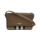 Burberry New Hampshire Shoulder Bag House Check Canvas and Leather Small — thumbnail 1