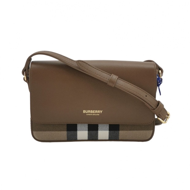 Burberry New Hampshire Shoulder Bag House Check Canvas and Leather Small — pre-owned, Vierlot