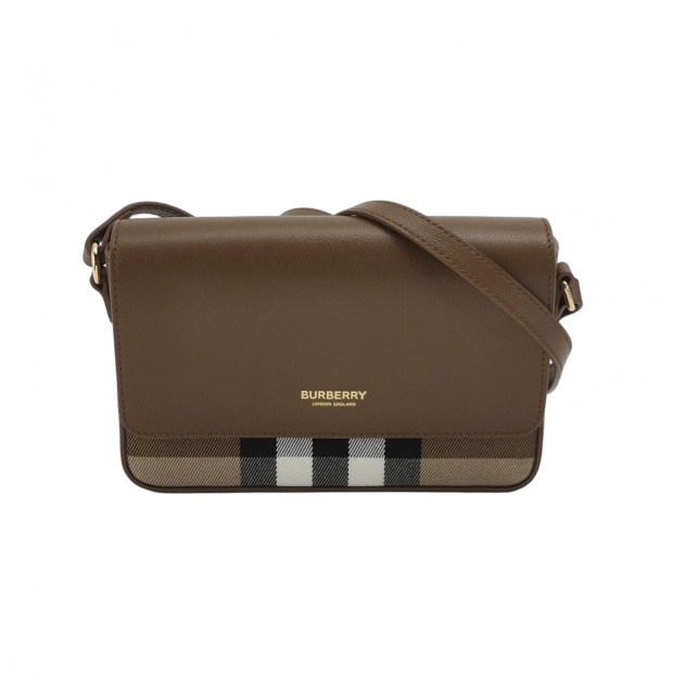 Burberry New Hampshire Shoulder Bag House Check Canvas and Leather Small — pre-owned, Vierlot