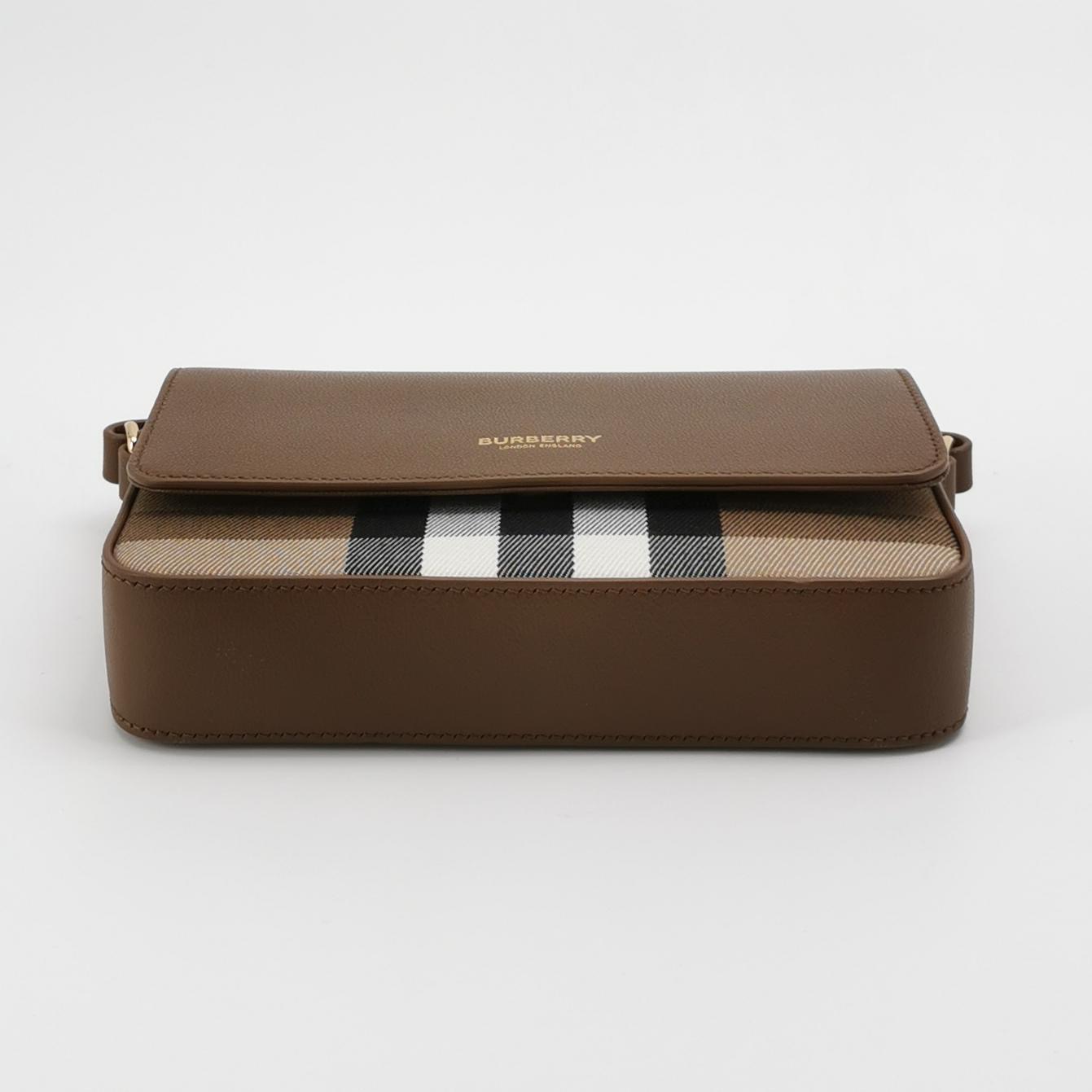 Burberry New Hampshire Shoulder Bag House Check Canvas and Leather Small — photo 6 of 13