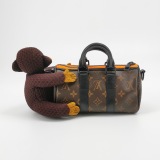 Louis Vuitton(LV) Keepall Bandouliere Bag Monogram Canvas with LV Friends Plush Monkey XS — thumbnail 5