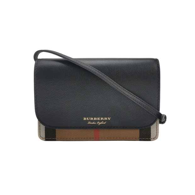 Burberry Hampshire Wallet on Chain Leather and House Check Canvas — pre-owned, Vierlot