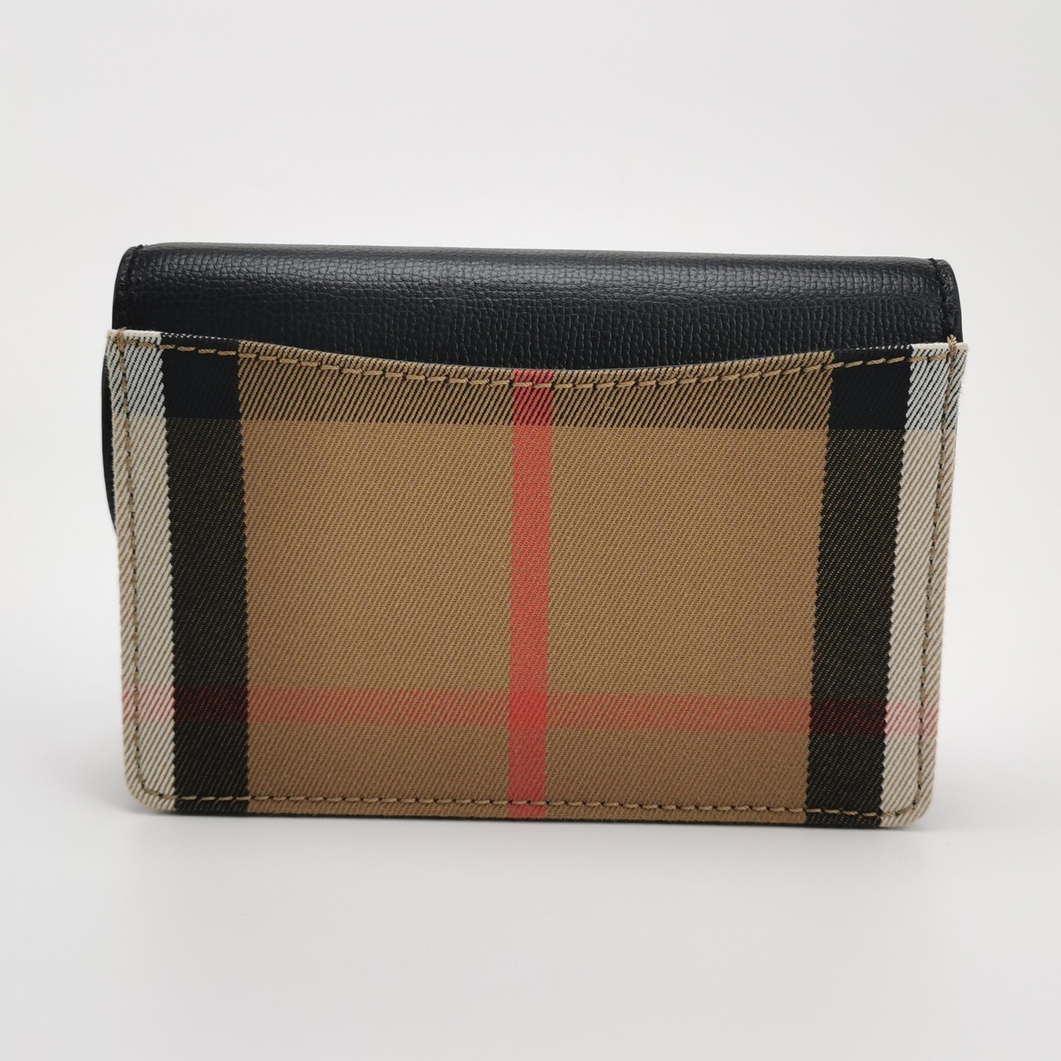 Burberry Hampshire Wallet on Chain Leather and House Check Canvas — photo 3 of 12