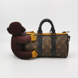 Louis Vuitton(LV) Keepall Bandouliere Bag Monogram Canvas with LV Friends Plush Monkey XS — thumbnail 5