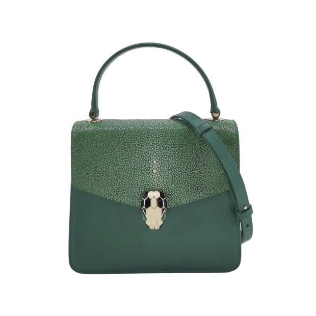 Bvlgari Serpenti Forever Top Handle Bag Leather and Stingray Small — pre-owned, Vierlot