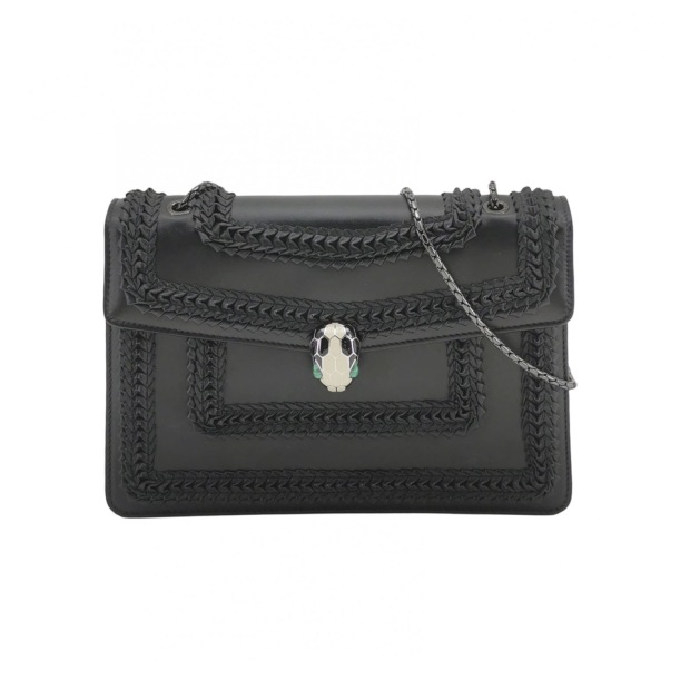 Bvlgari Serpenti Forever Square Shoulder Bag Plisse Leather Medium — pre-owned, Vierlot