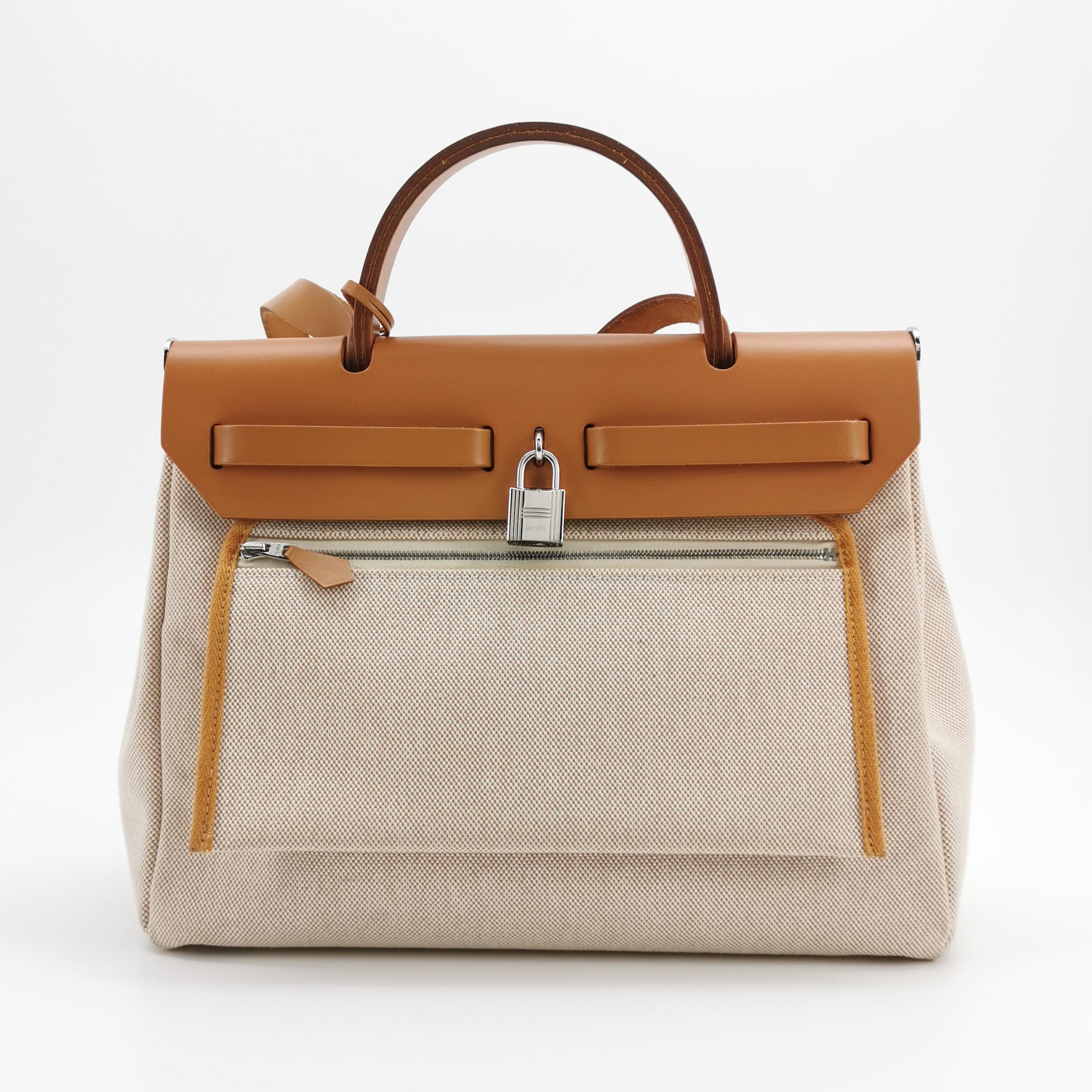 Hermes Herbag Zip Relief Brides de Gala Toile and Leather 31 — photo 6 of 23