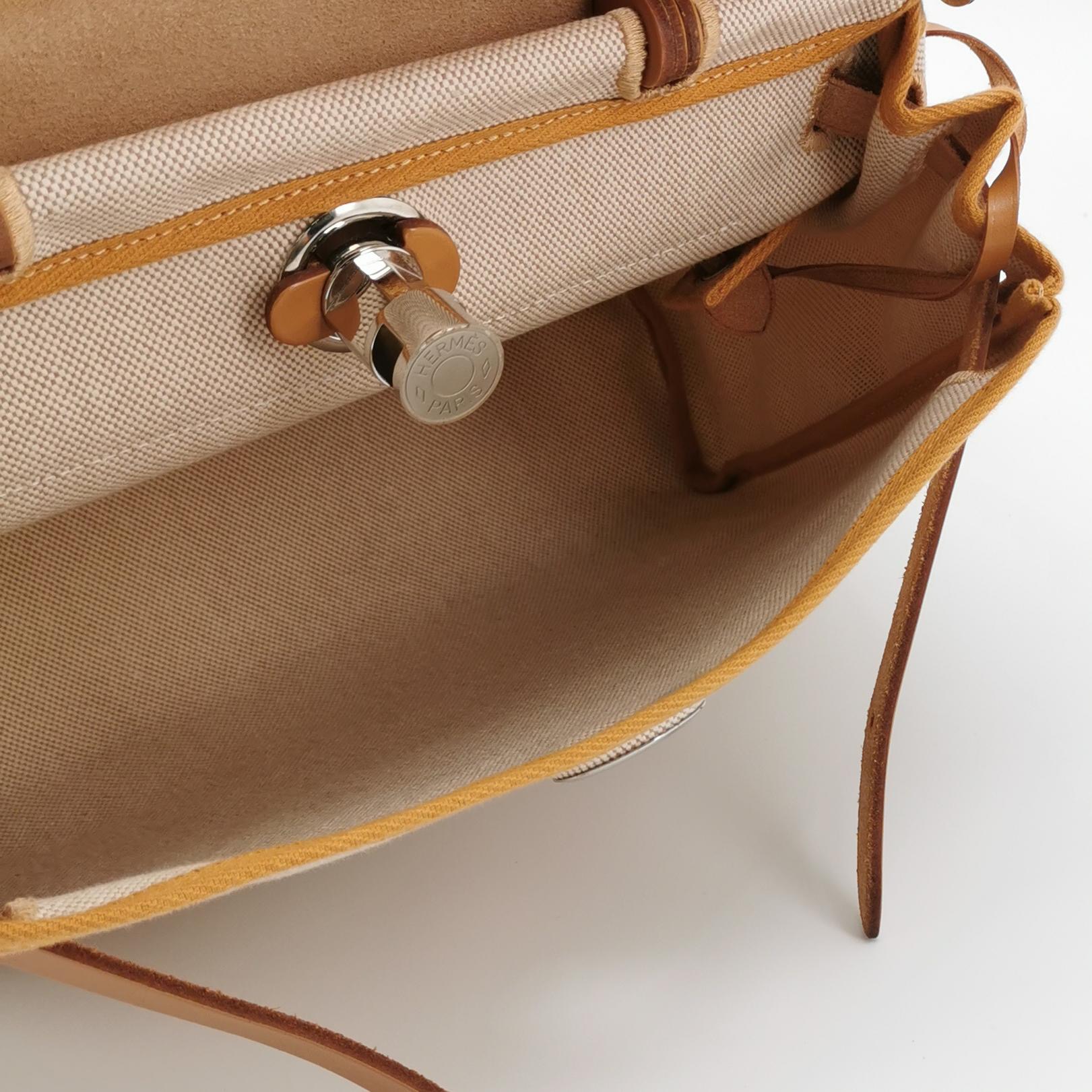Hermes Herbag Zip Relief Brides de Gala Toile and Leather 31 — photo 8 of 23