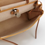 Hermes Herbag Zip Relief Brides de Gala Toile and Leather 31 — thumbnail 8