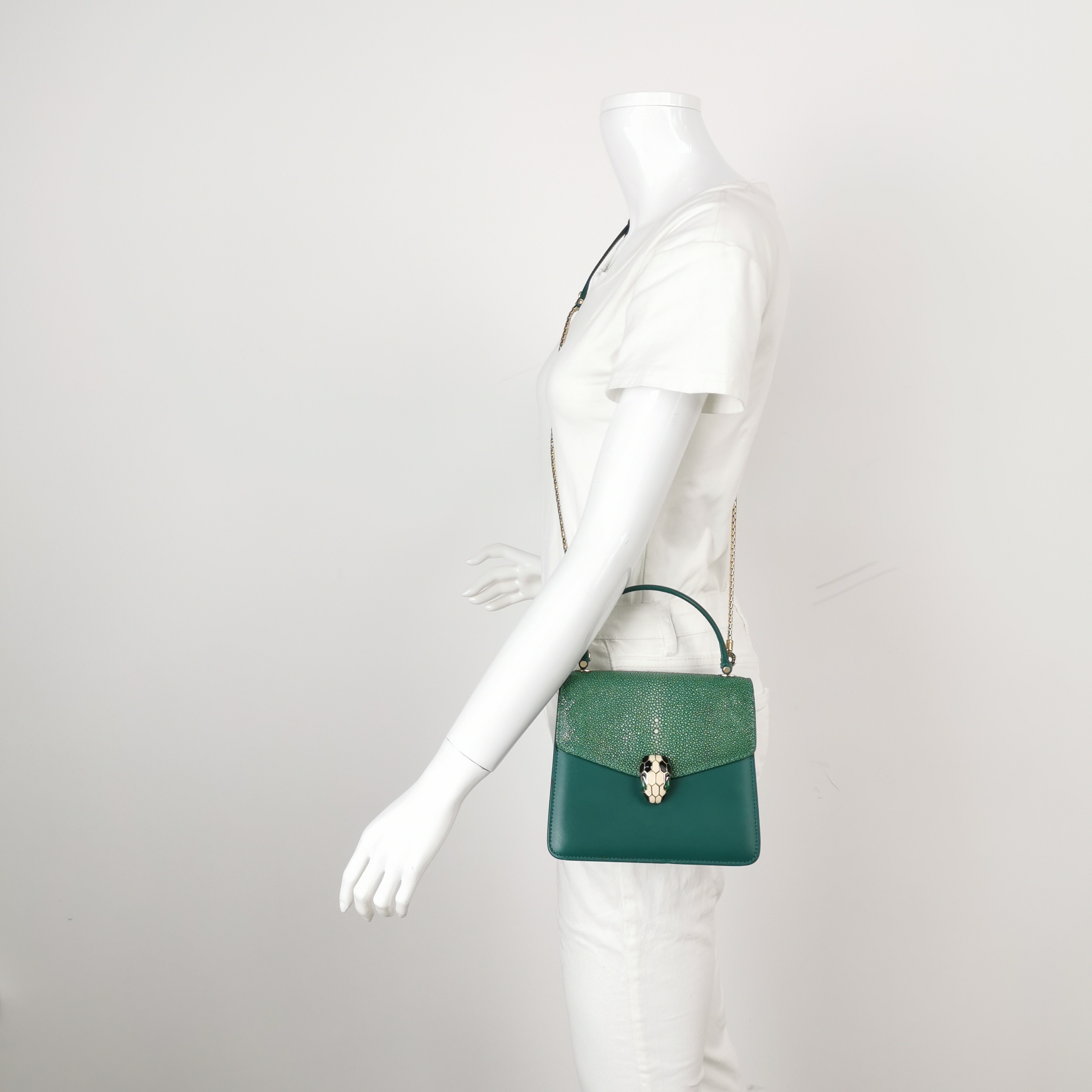 Bvlgari Serpenti Forever Top Handle Bag Leather and Stingray Small — alternate view