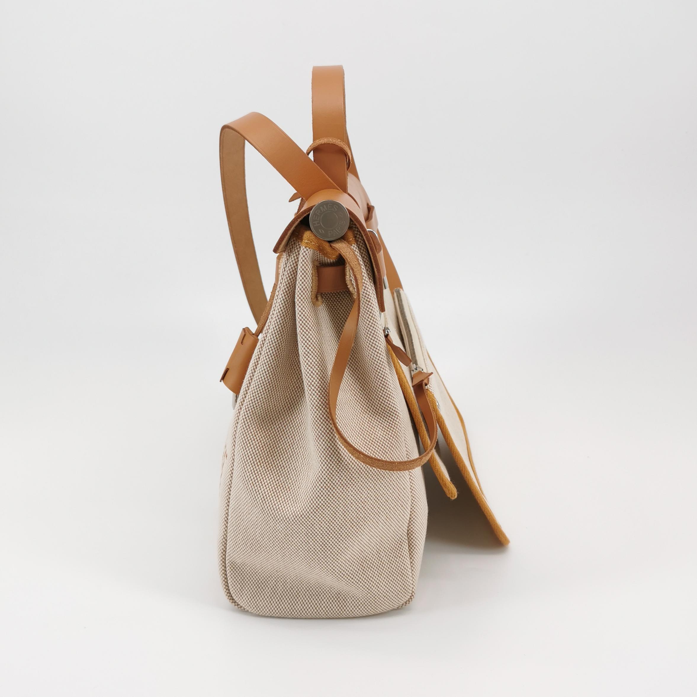 Hermes Herbag Zip Relief Brides de Gala Toile and Leather 31 — photo 3 of 23