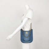 Chanel Matelasse Hobo Shoulder Bag Denim Leather — thumbnail 2