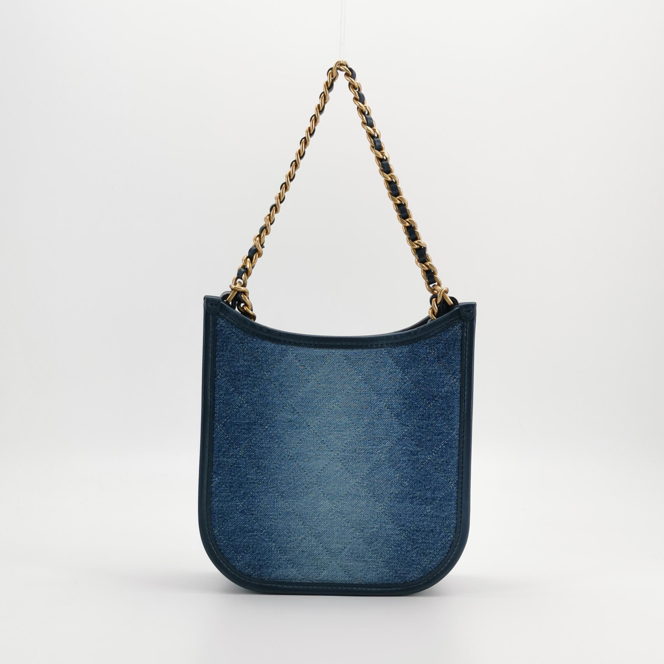 Chanel Matelasse Hobo Shoulder Bag Denim Leather — photo 5 of 15