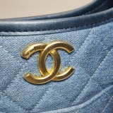 Chanel Matelasse Hobo Shoulder Bag Denim Leather — thumbnail 9