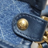 Chanel Matelasse Hobo Shoulder Bag Denim Leather — thumbnail 10
